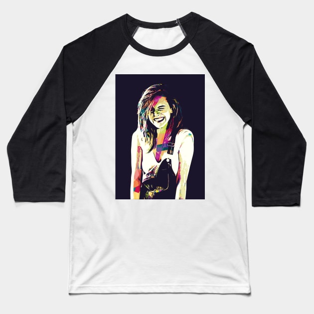 Emma Watson Pop Art Baseball T-Shirt by Creativedy Stuff